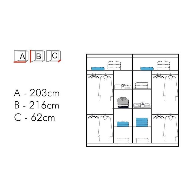 VISION Sliding Door Wardrobe, Available in Sizes