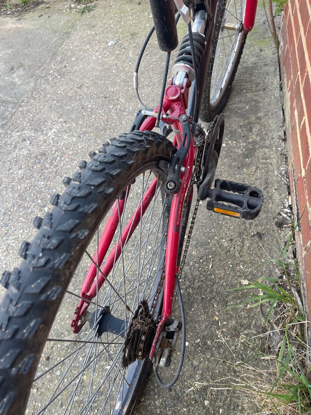 Red and black mountain bike